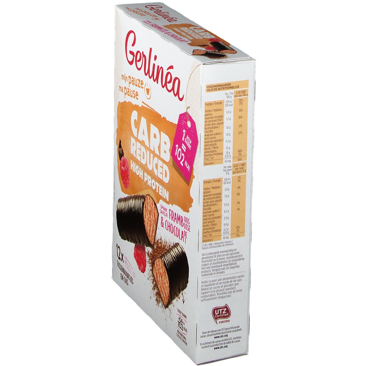 Gerlinea Mijn Pauze Repen Framboos & Chocolade