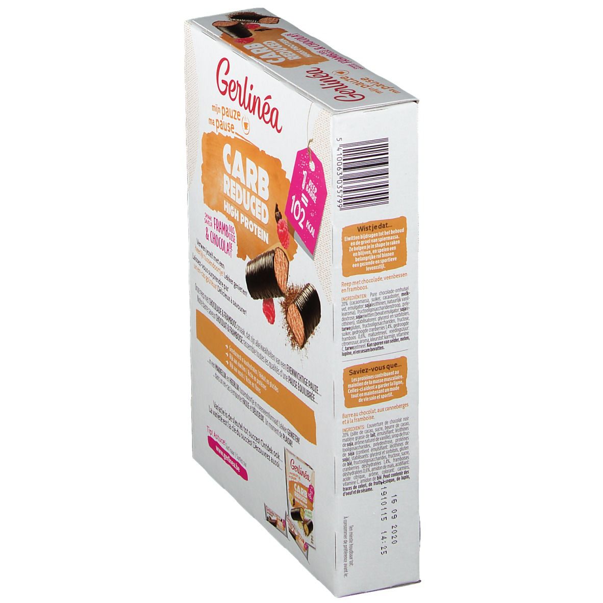 Gerlinea Mijn Pauze Repen Framboos & Chocolade