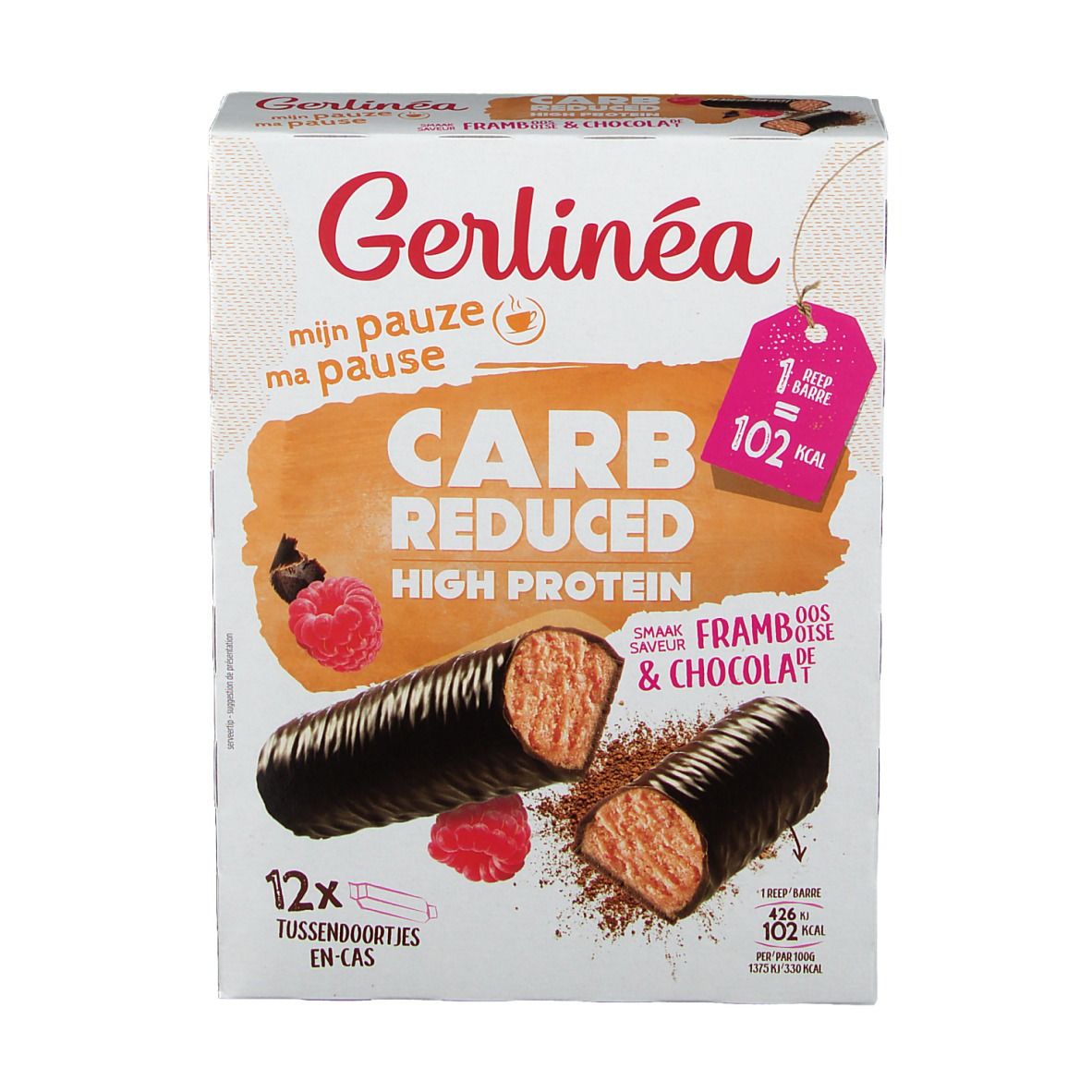 Gerlinea Mijn Pauze Repen Framboos & Chocolade