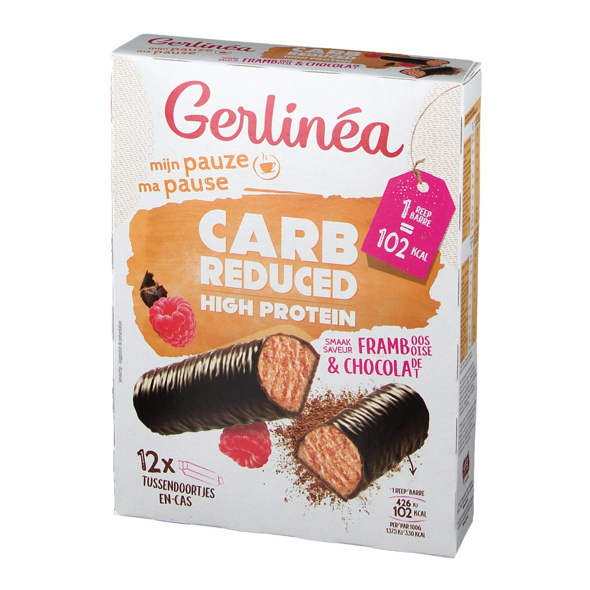 Gerlinea Mijn Pauze Repen Framboos & Chocolade
