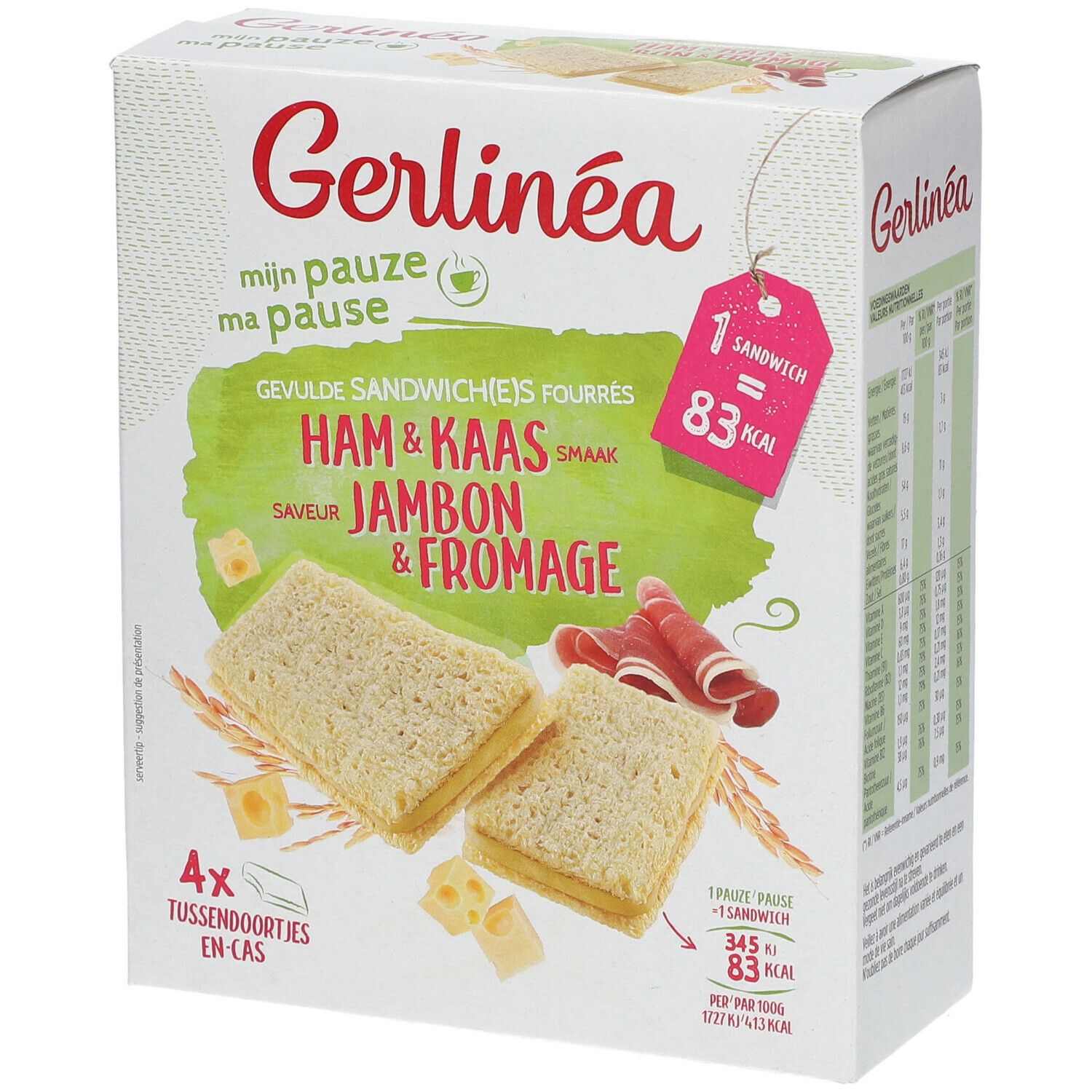 Gerlinéa Ma Pause Sandwichs Jambon & Fromage