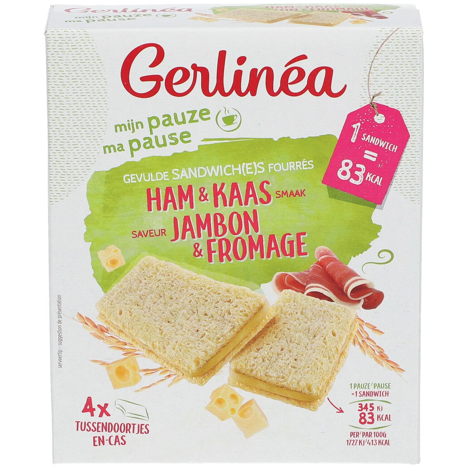 Gerlinéa Ma Pause Sandwichs Jambon & Fromage