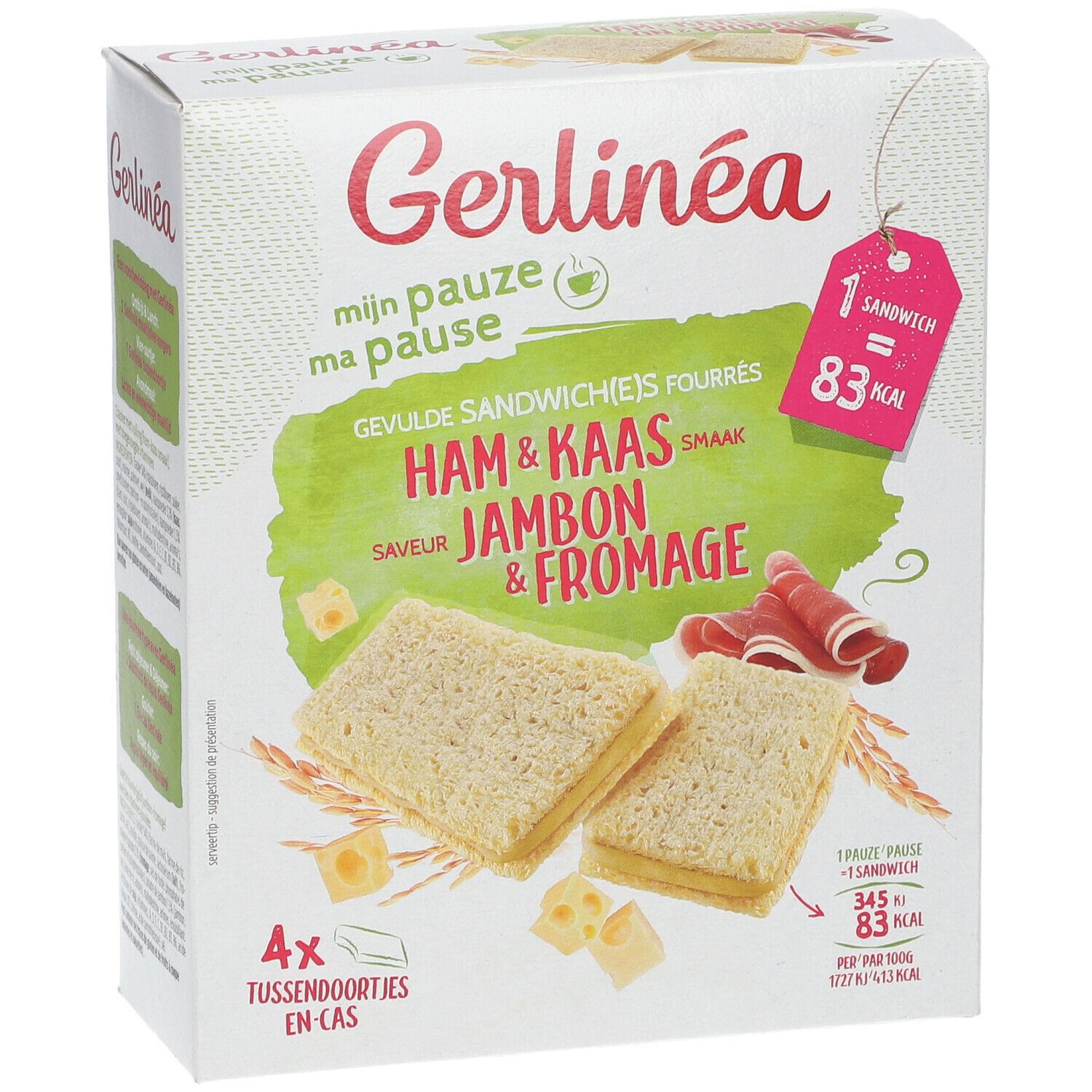 Gerlinéa Ma Pause Sandwichs Jambon & Fromage
