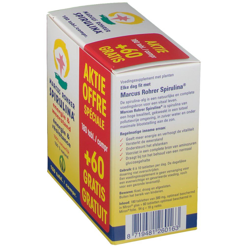 Marcus Rohrer Spirulina 300mg +60 Tabletten GRATIS PROMO