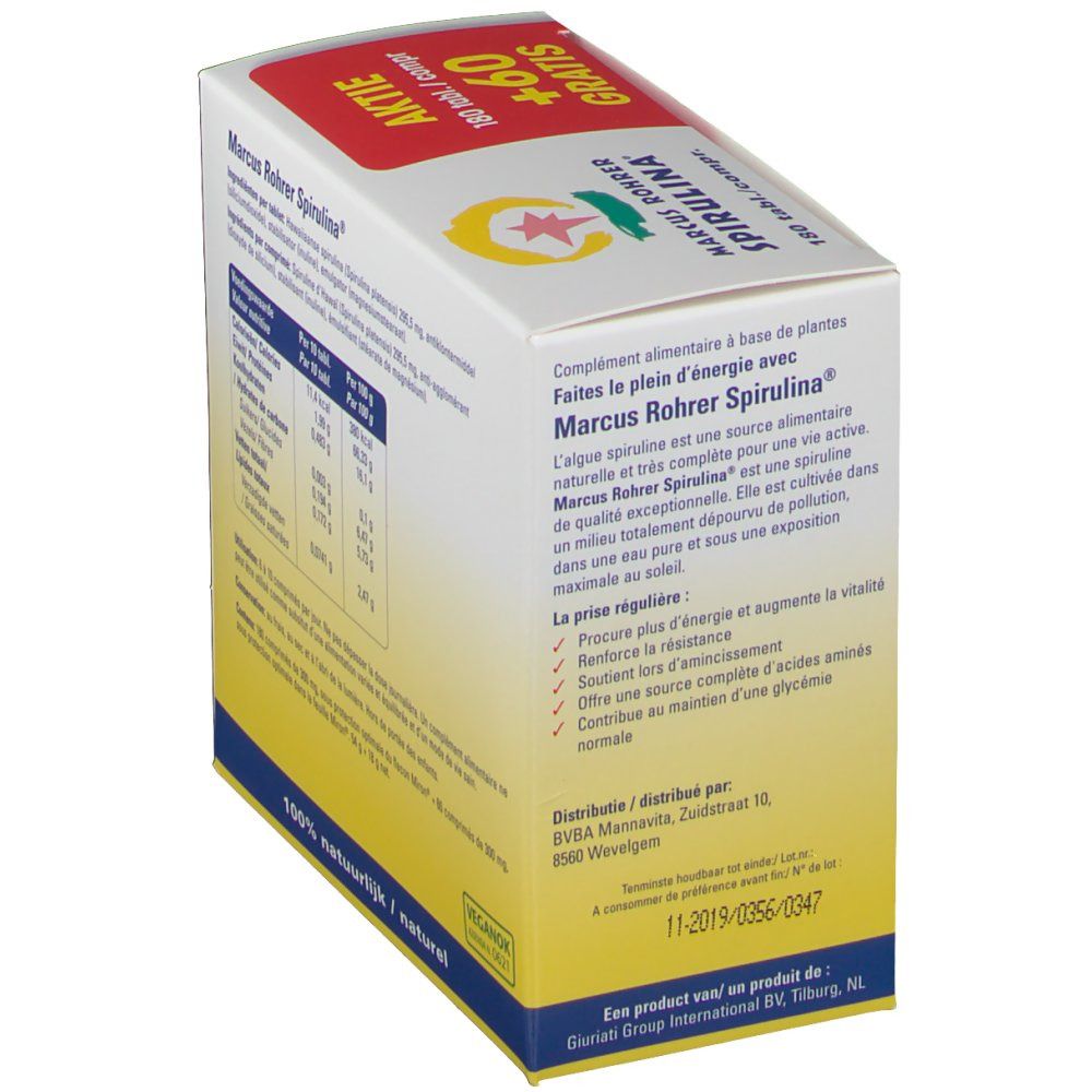 Marcus Rohrer Spirulina 300mg +60 Tabletten GRATIS PROMO