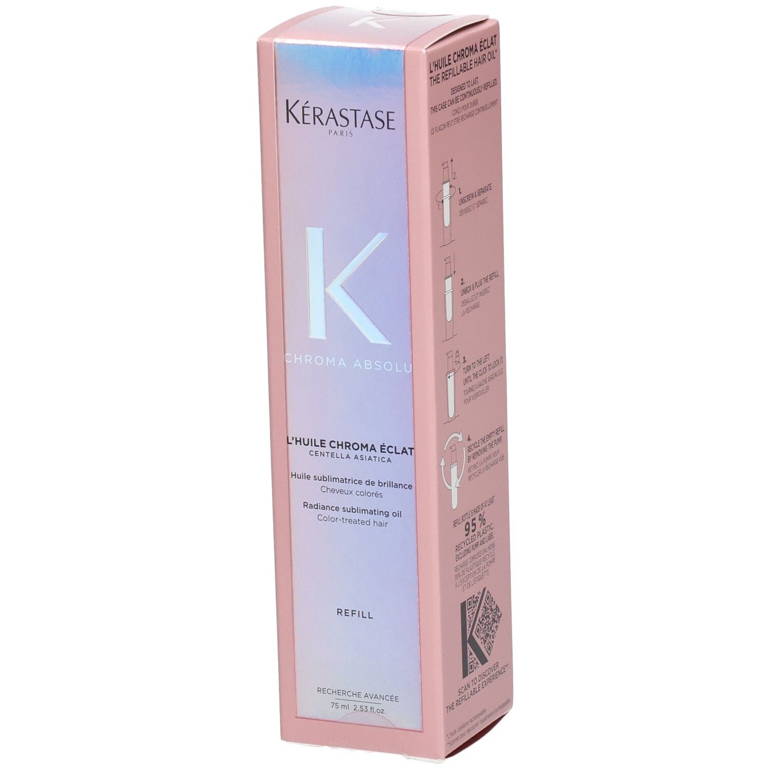 Kérastase Chroma Absolu Huile Chroma Éclat Recharge, 75ml Nachfüllpackung.