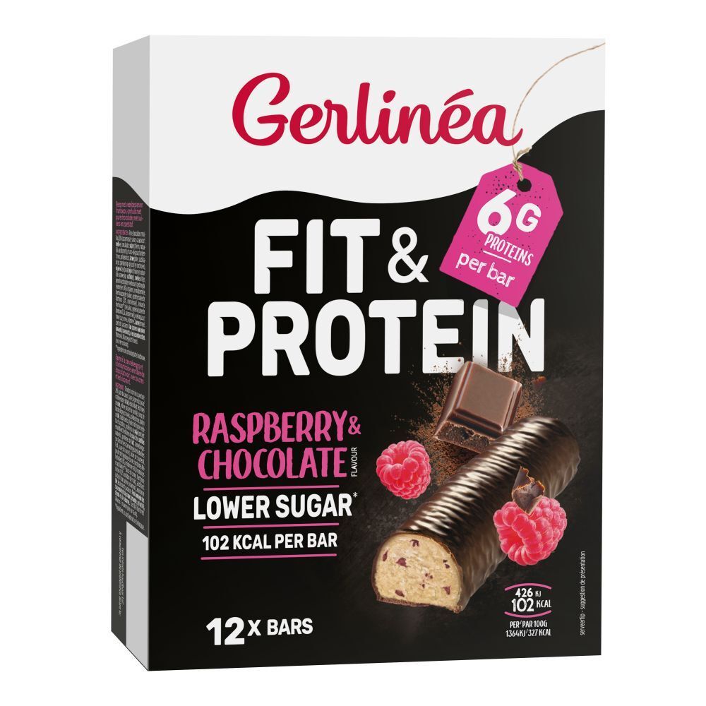 Gerlinéa Carb Reduced - High Protein Barres Chocolat & Framboise