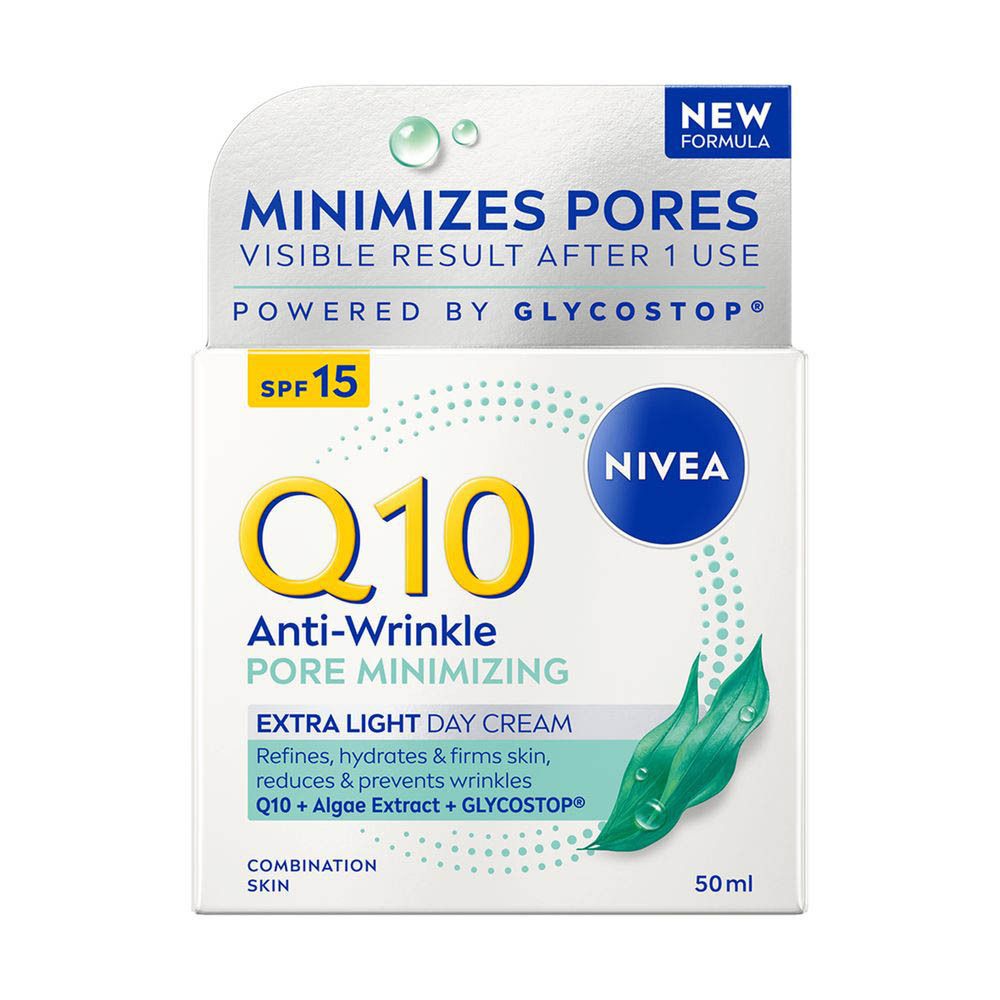 Crème de jour NIVEA Q10 Power Anti-rides pot et boîte pliante.