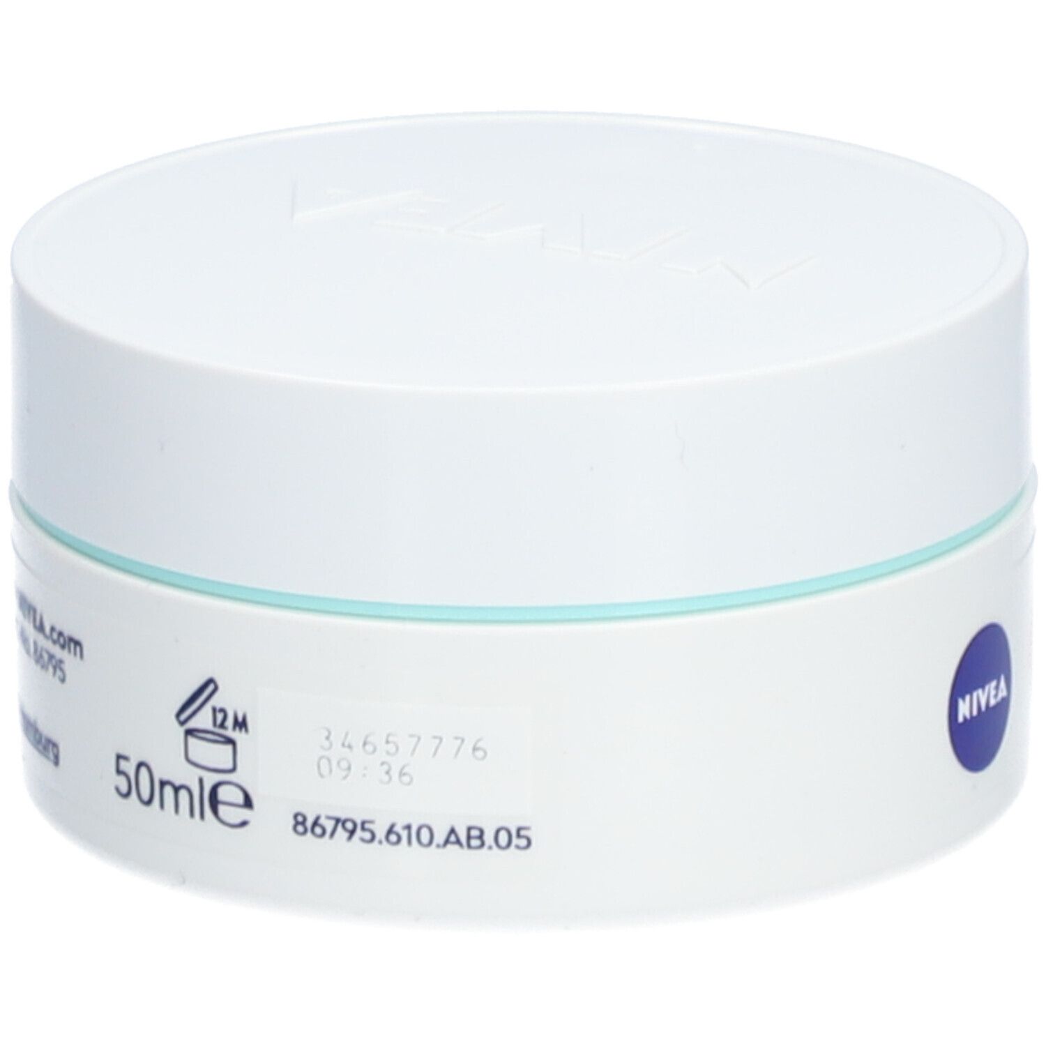 Seitenansicht des NIVEA Q10 Power Anti-Falten Tagespflege Tiegels mit Herstellerangaben.