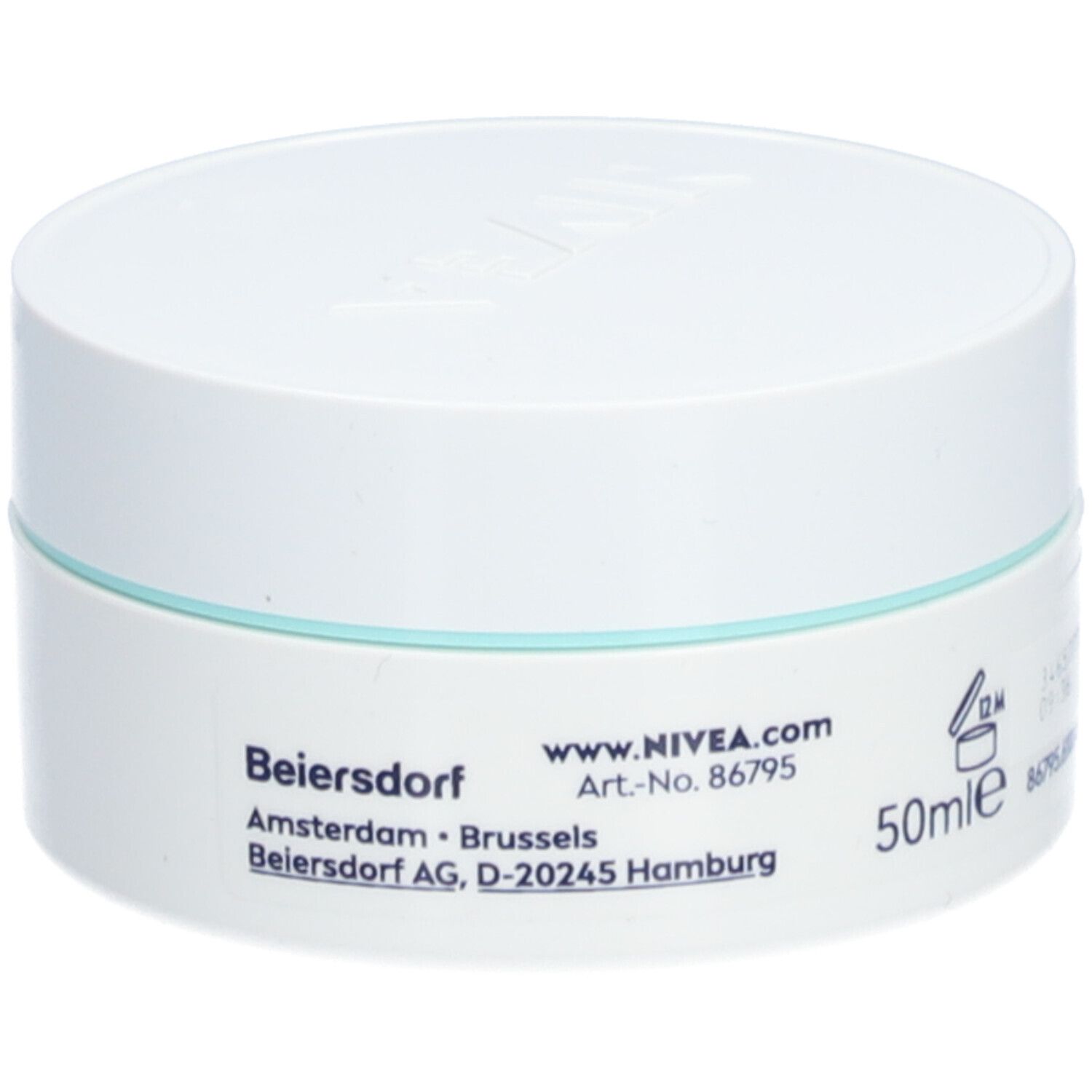 Seitenansicht des NIVEA Q10 Power Anti-Falten Tagespflege Tiegels mit Produktinformationen.