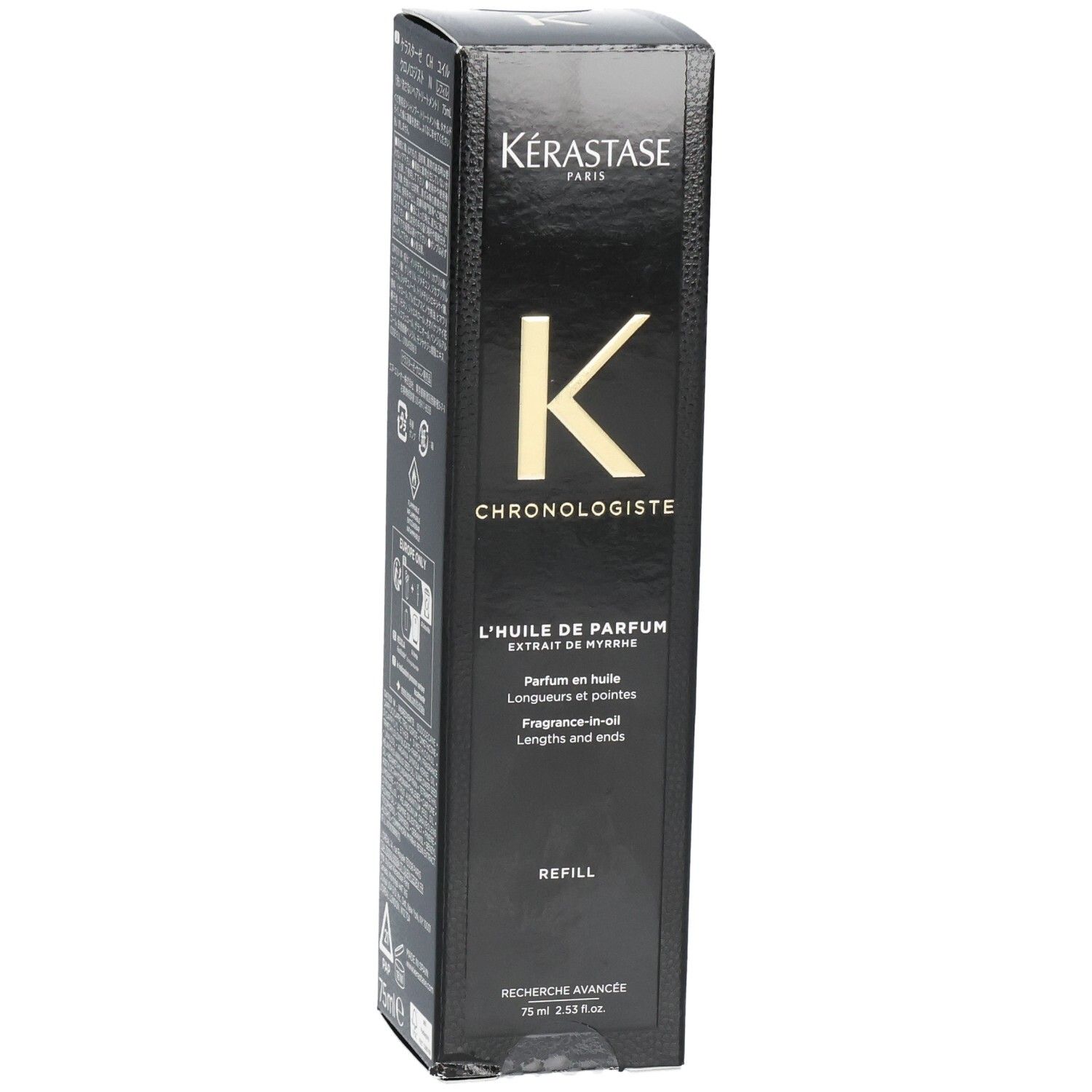 Kérastase Chronologiste L'Huile de Parfum Nachfüllpackung, 75ml, mit Fokus auf das K-Logo.