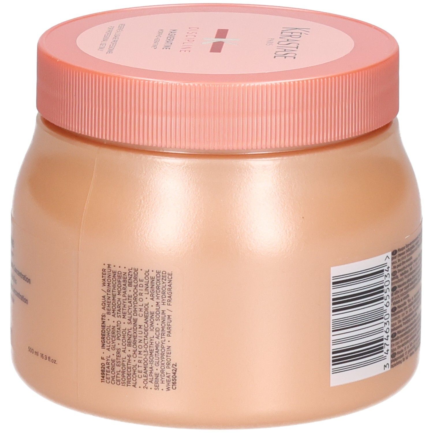 Kérastase Maskeratine Haarkur, Seite mit Inhaltsstoffangaben.