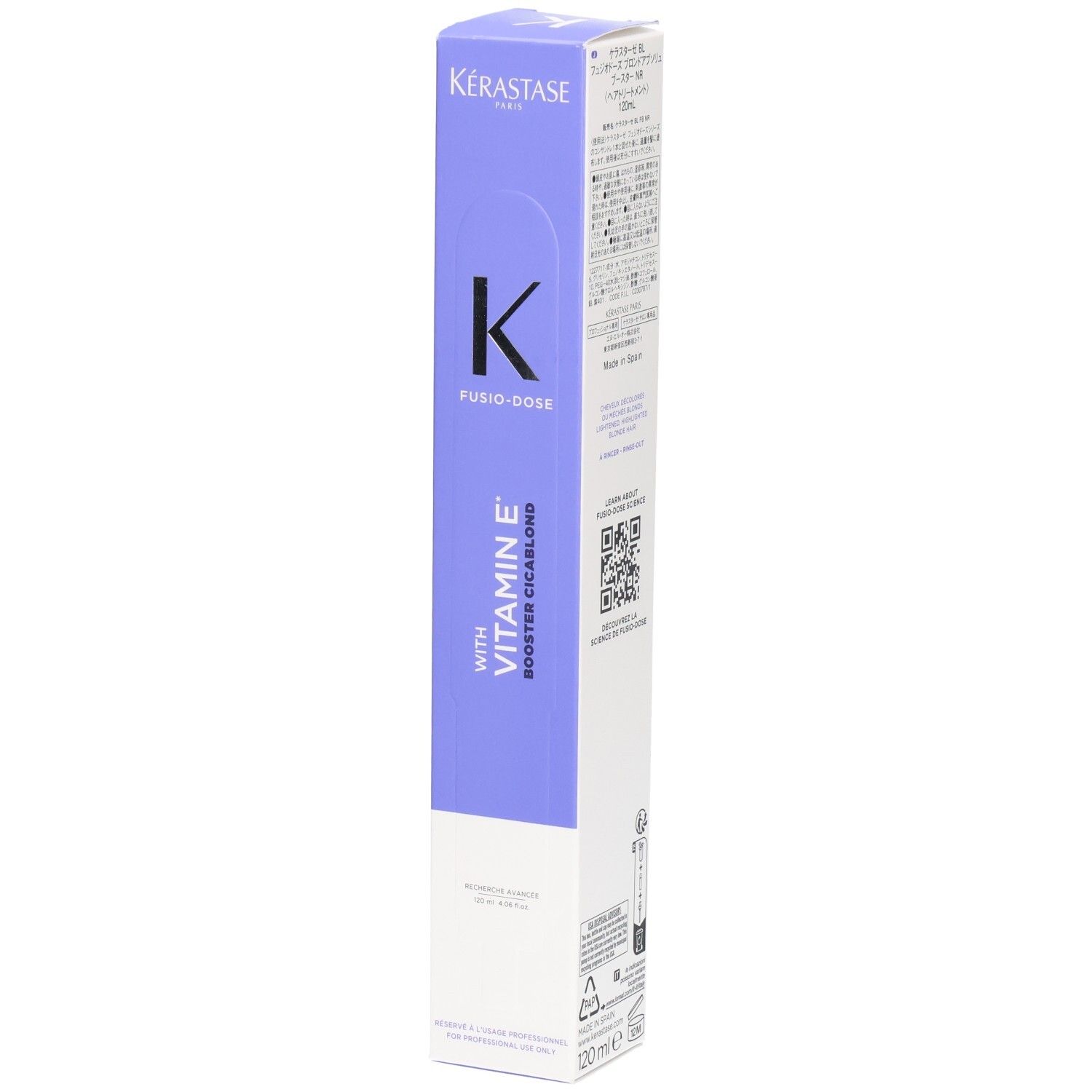 Kérastase Fusio-Dose Booster Cica-Blond mit Vitamin E in lila und weißer Verpackung.