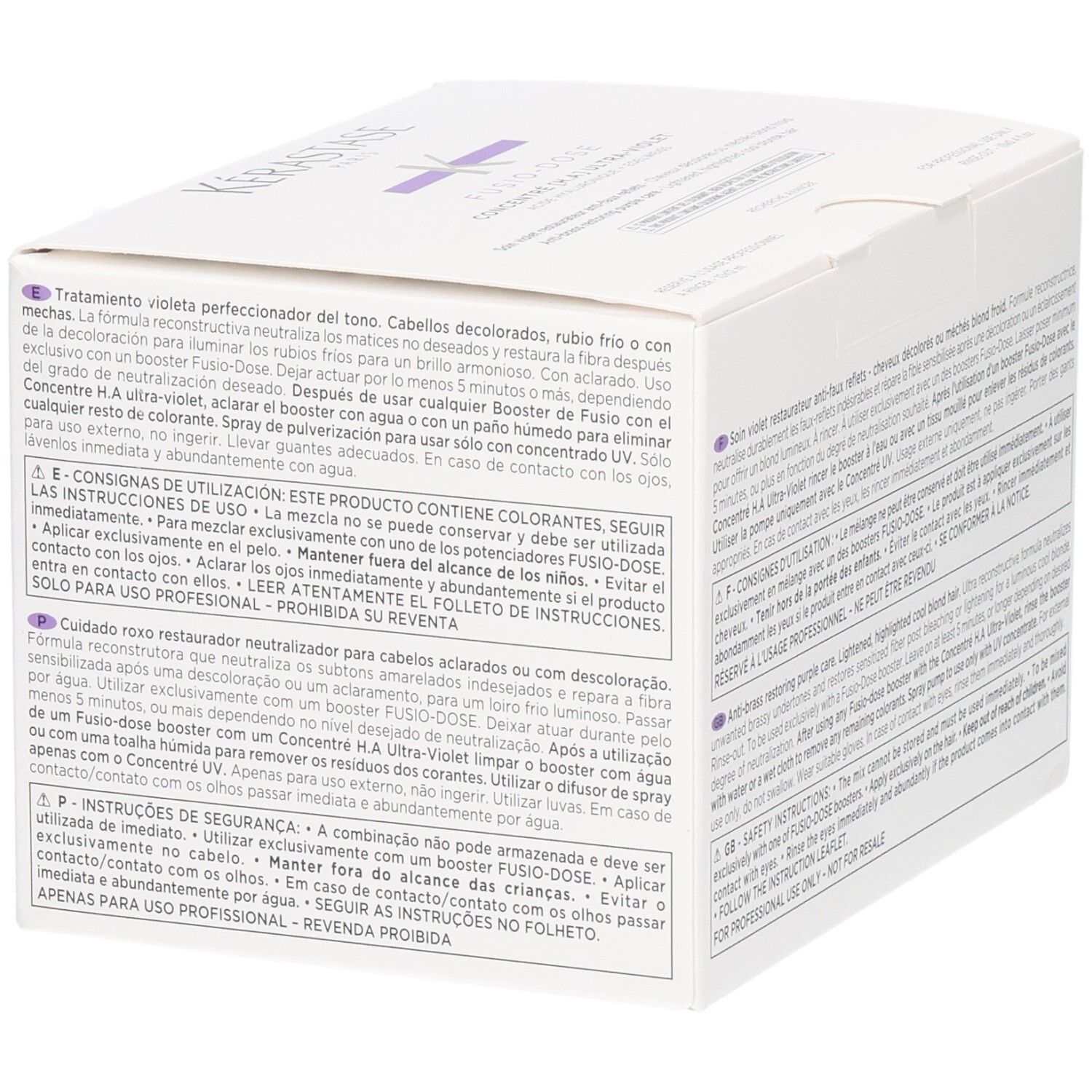 Verpackung für Haarbehandlung mit Anweisungen und Produktinformationen.
