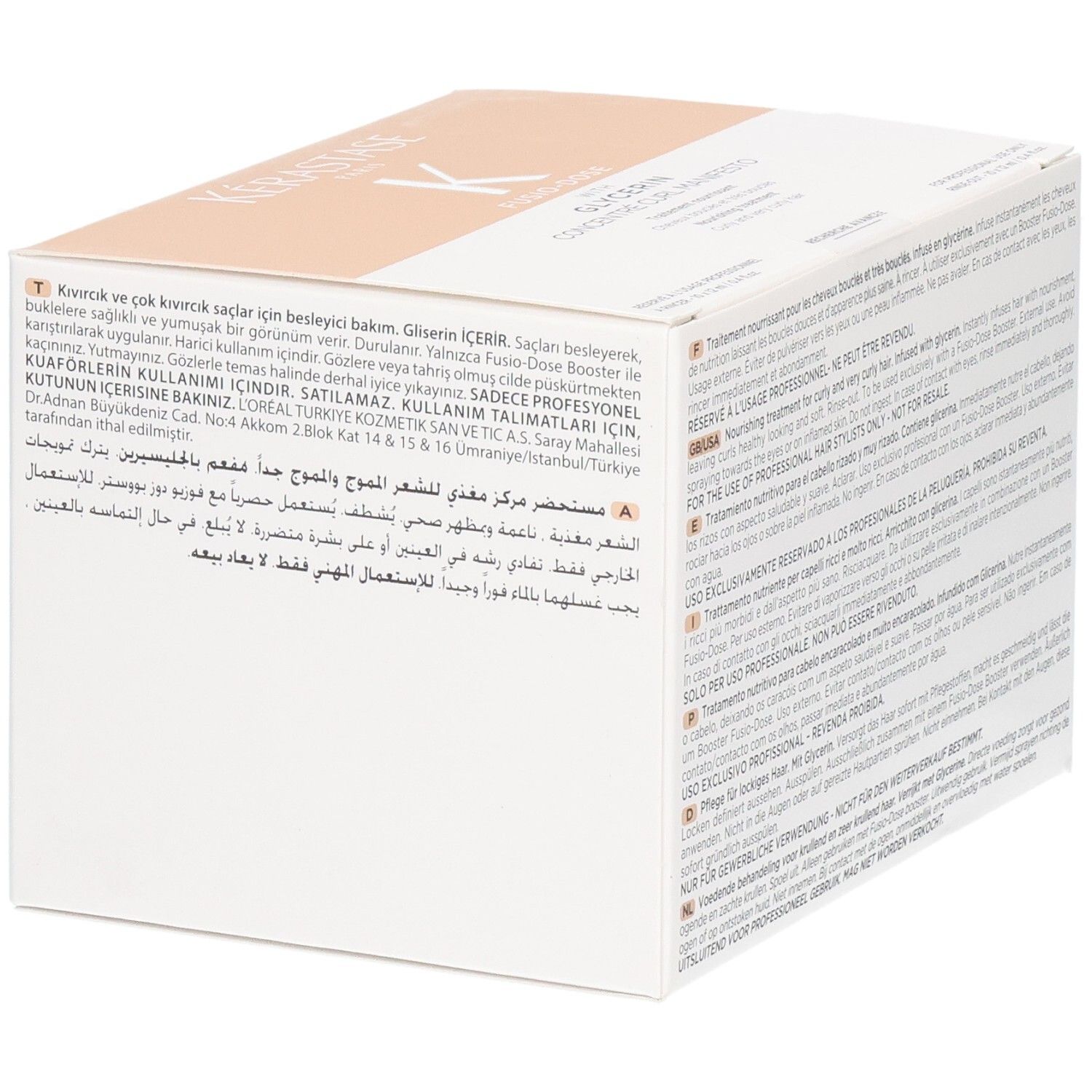 Verpackung für Kerastase Fusio-Dose Booster, ein professionelles Haarpflegeprodukt.