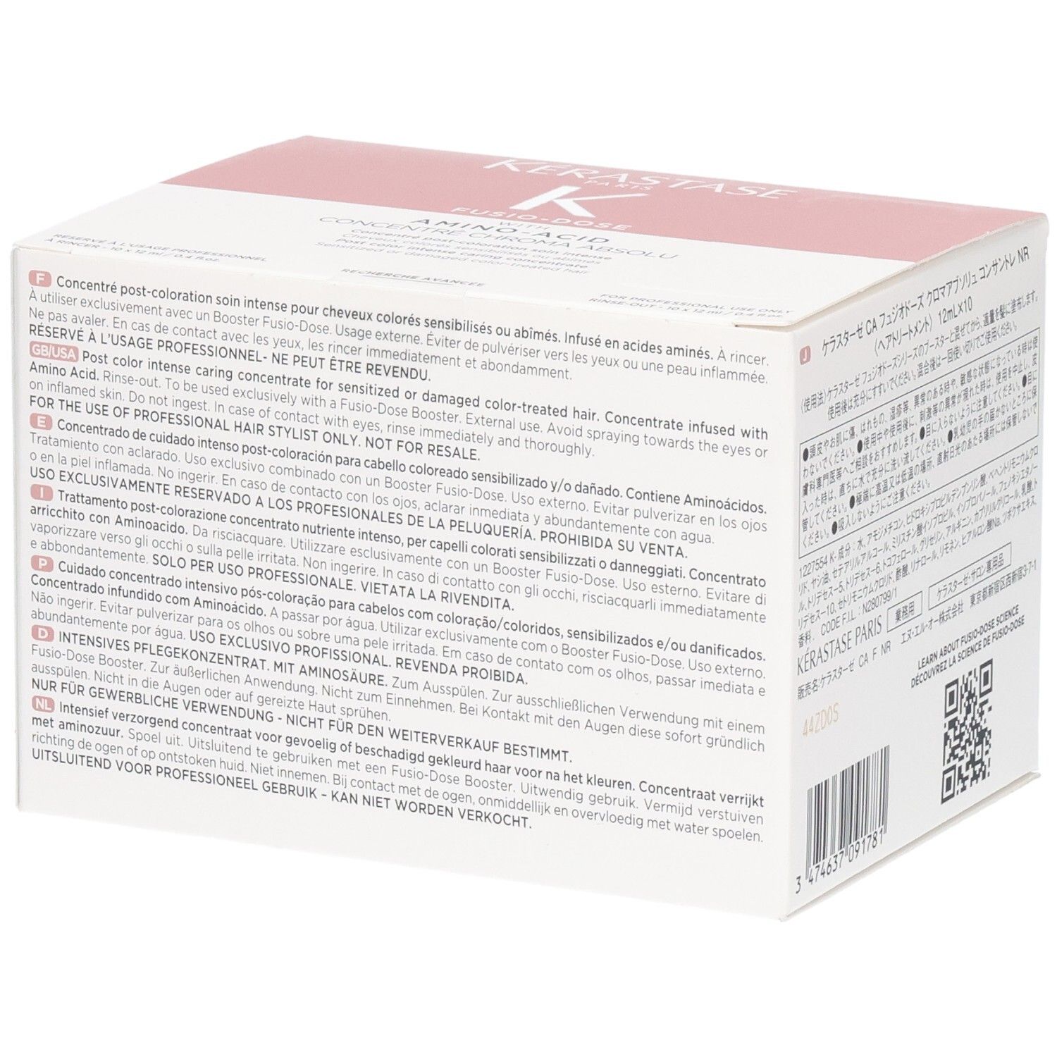 Kérastase Fusio-Dose Concentré Genesis Box mit Textinformationen und Barcode.