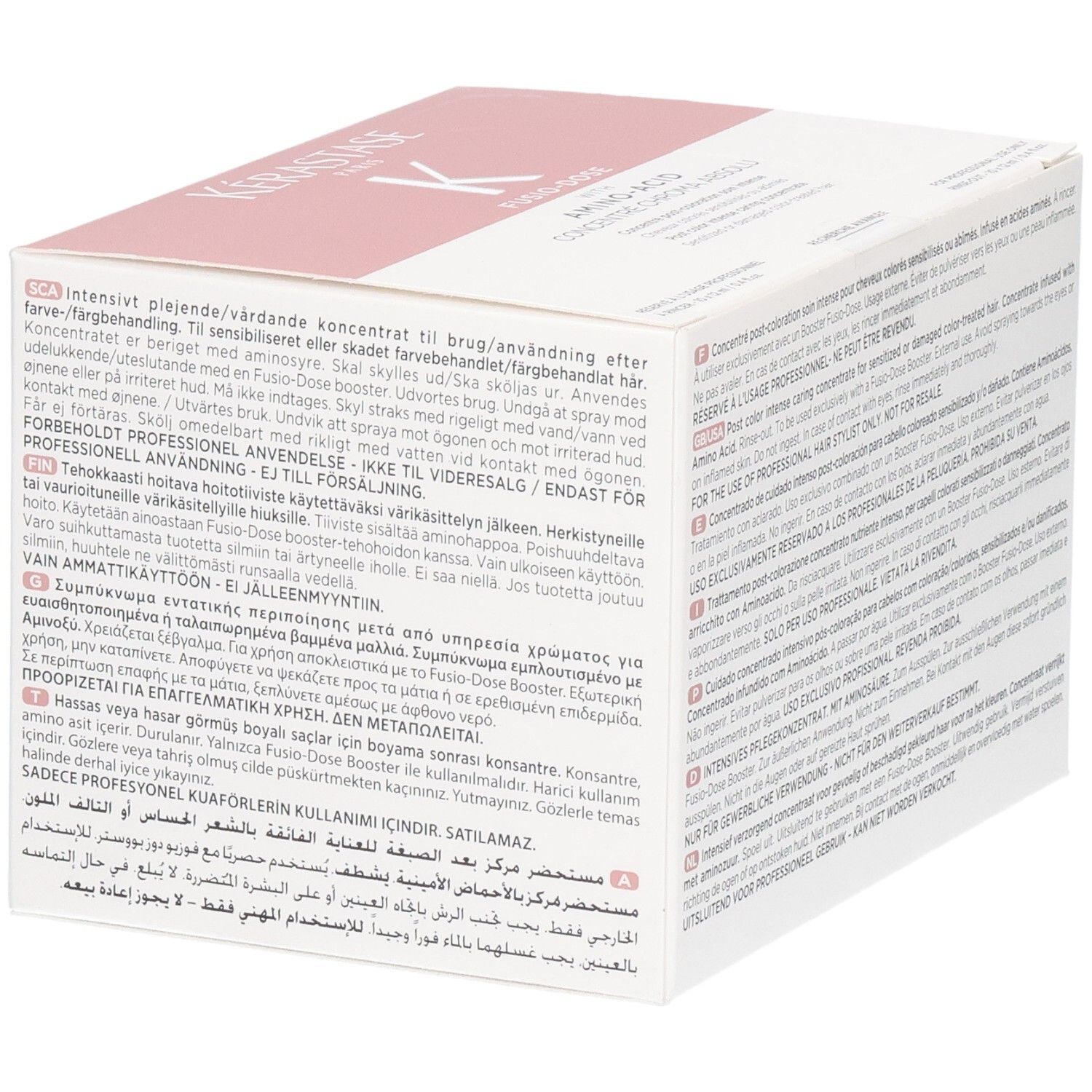 Kérastase Fusio-Dose Concentré Genesis Box mit verschiedenen Sprachinformationen und QR-Code.