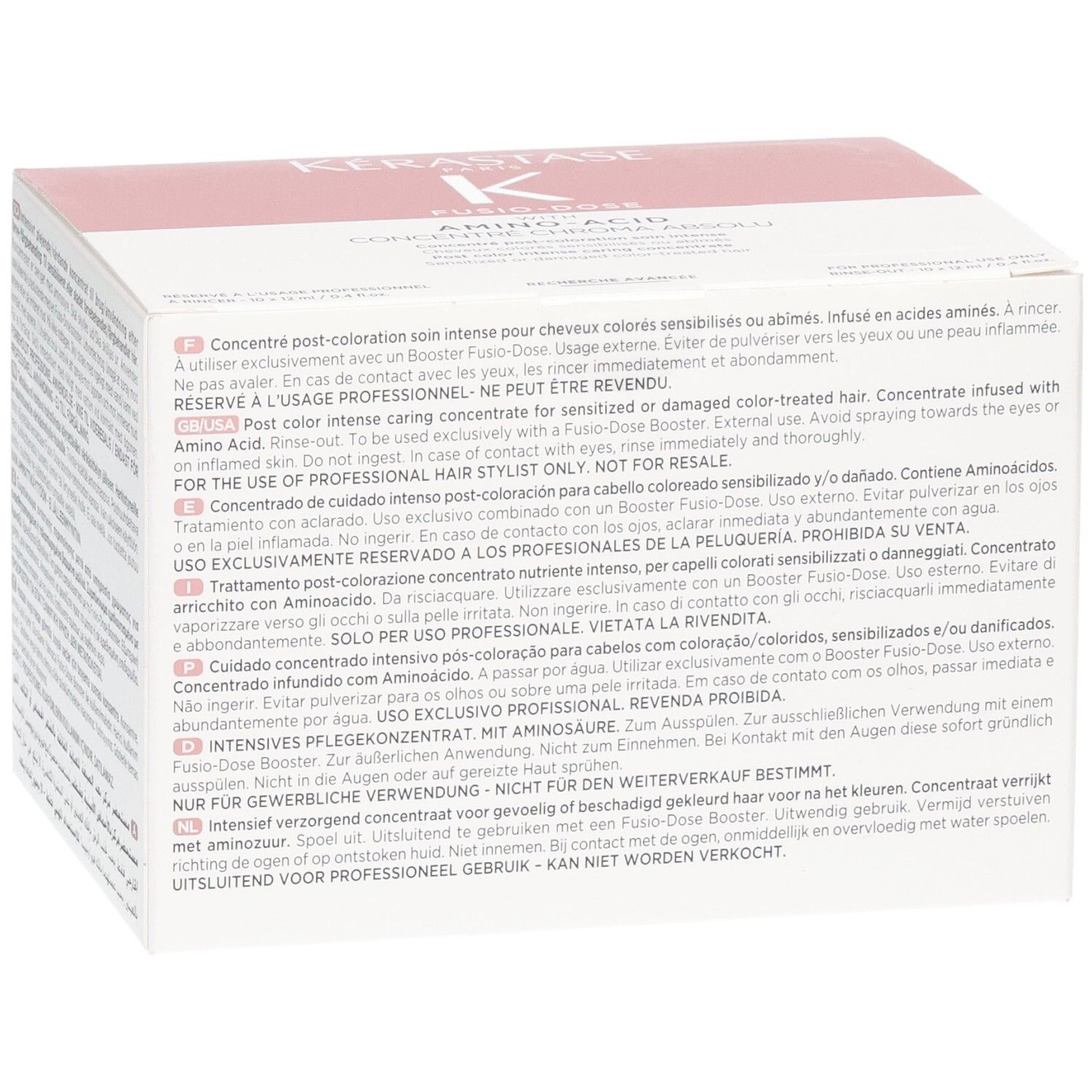 Kérastase Fusio-Dose Concentré Genesis Box mit Warnhinweisen und Produktinformationen.