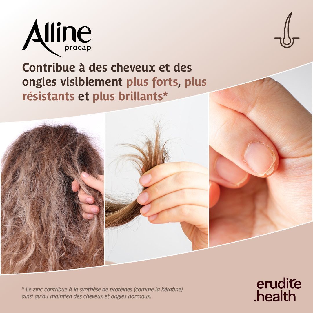 Verpackung Alline Procap, Nahrungsergänzungsmittel für Haare und Nägel.