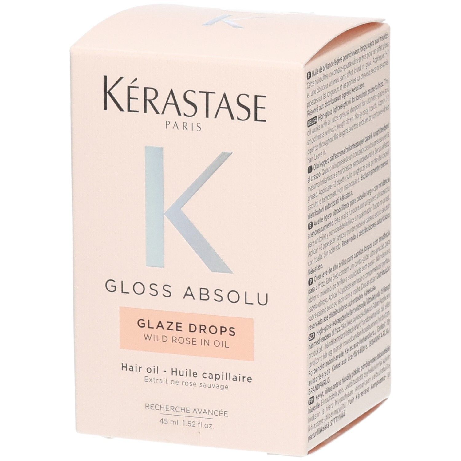 Kérastase Gloss Absolu Glaze Drops Haaröl in leichter Ölformel mit Wildrose-Extrakt.