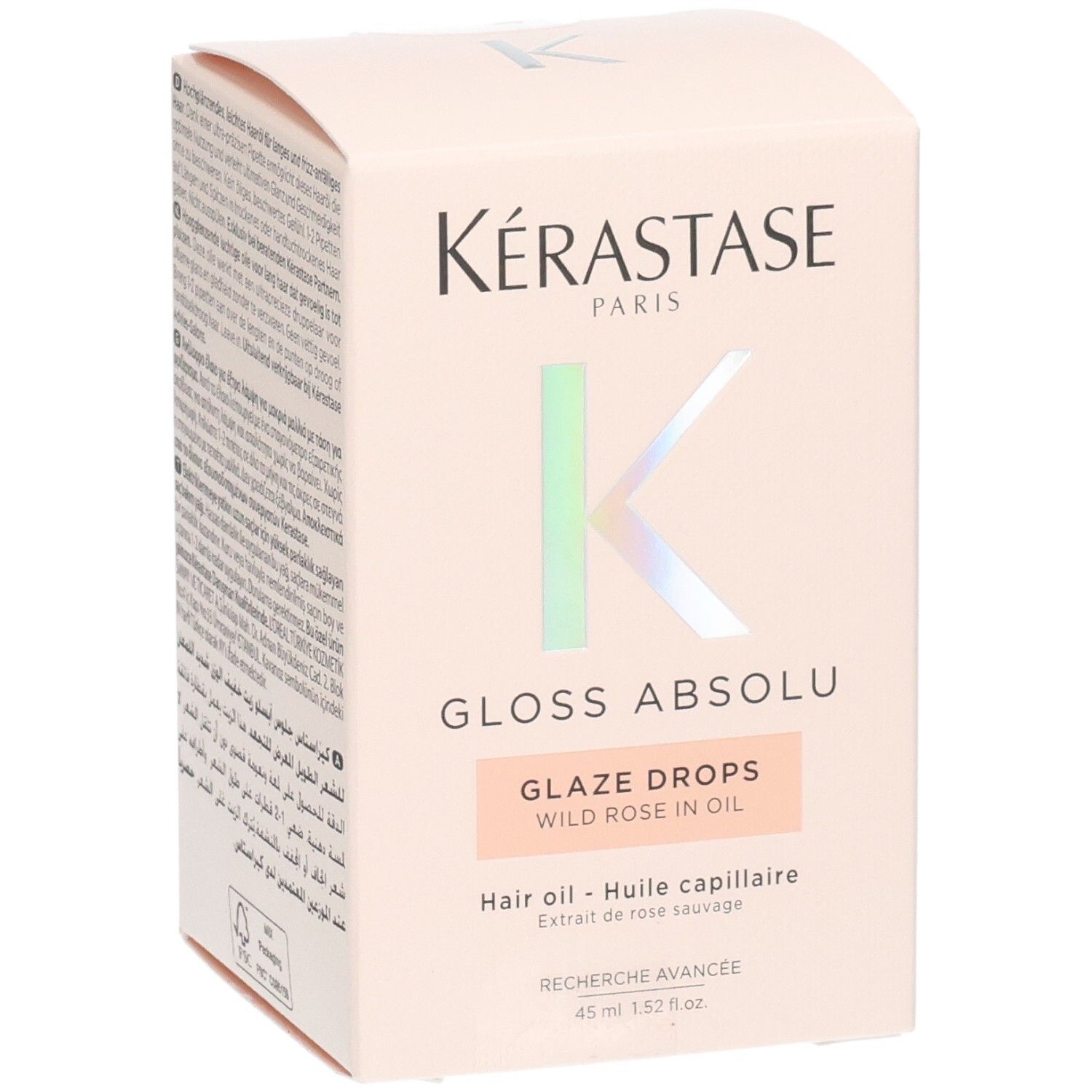 Kérastase Gloss Absolu Glaze Drops Haaröl: Verpackung mit K-Logo und Produktbezeichnung.