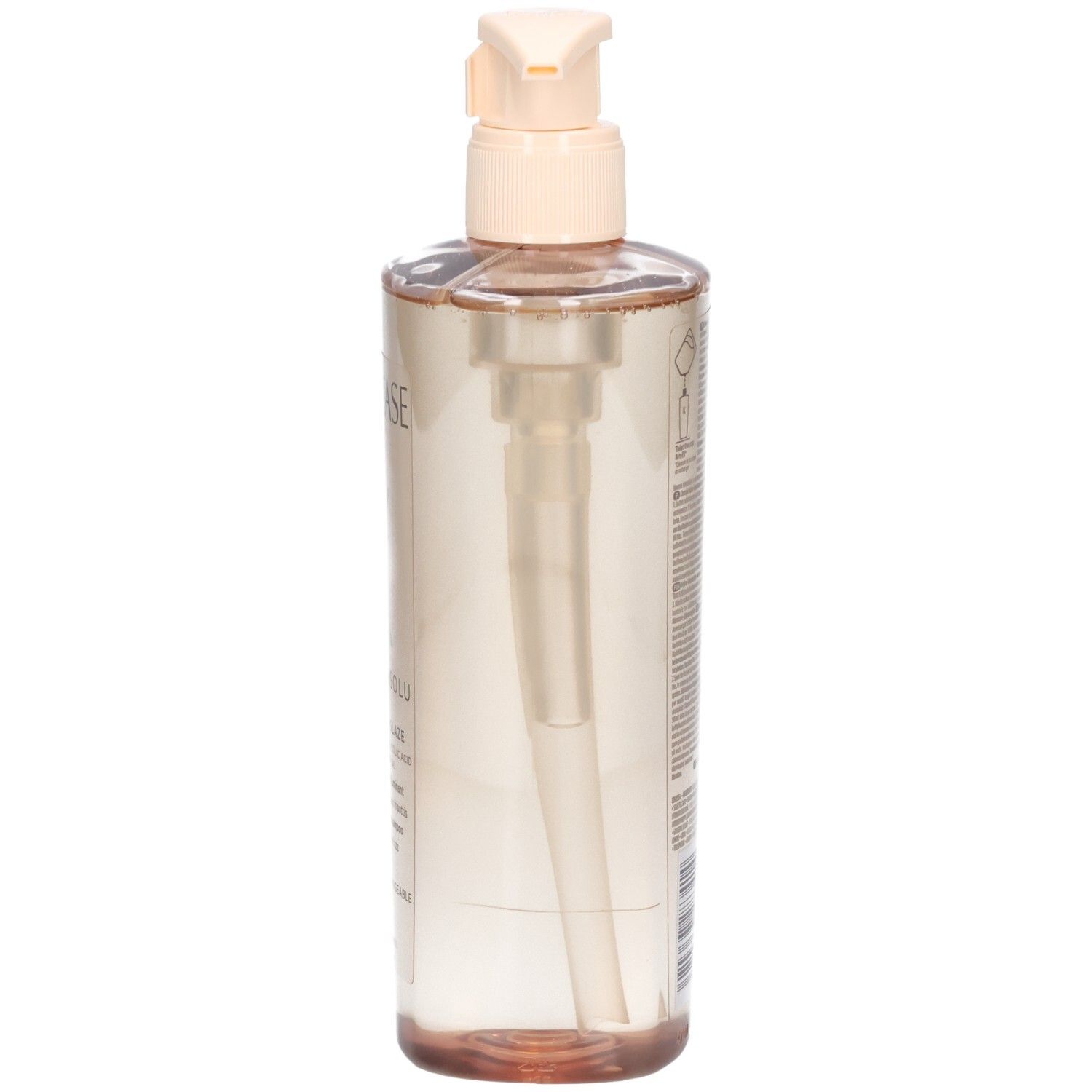 Seite der Kérastase Gloss Absolu Bain Hydra-Glaze Shampoo-Flasche mit Pumpspender.
