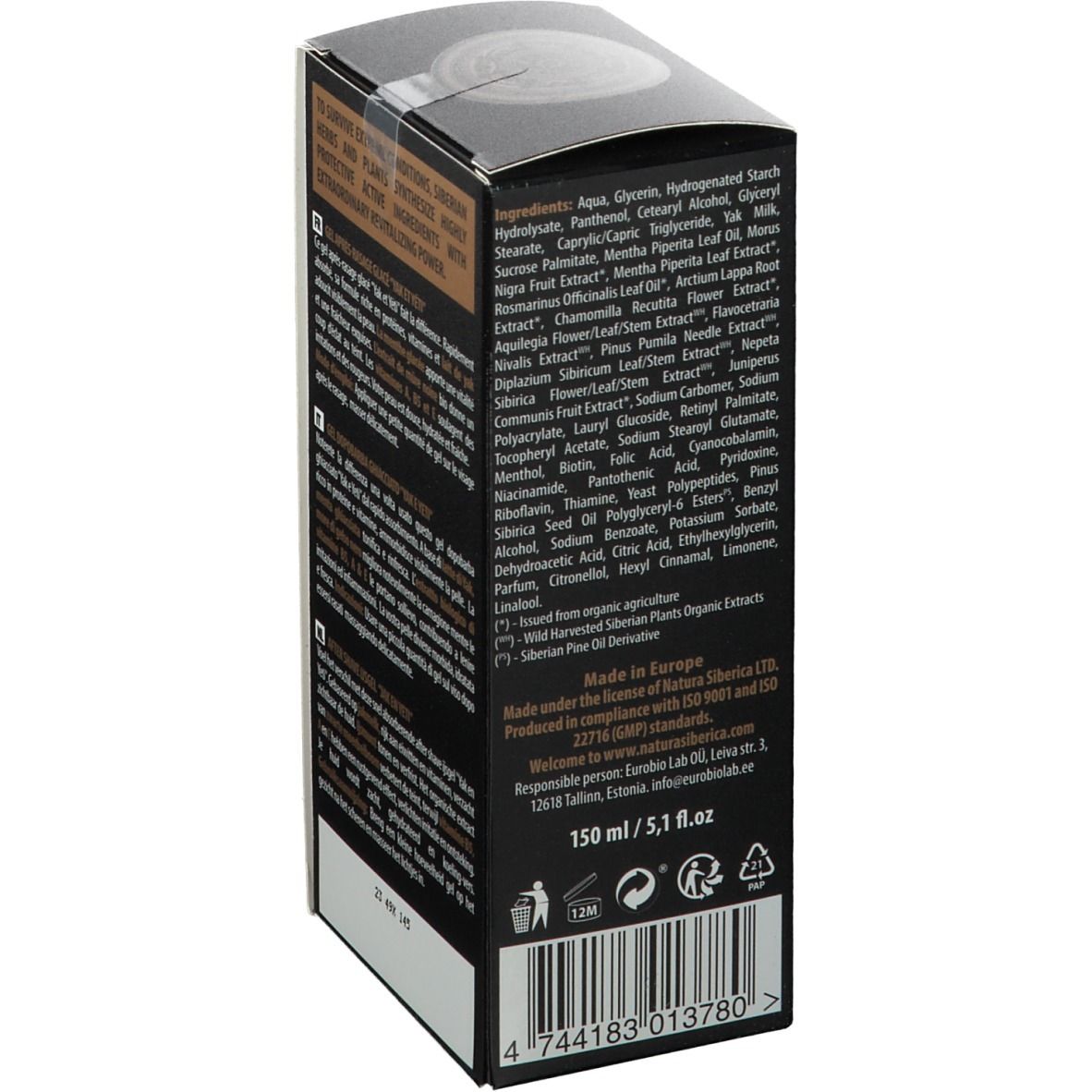 Natura Siberica Gel Après-Rasage Glacé Yak et Yéti