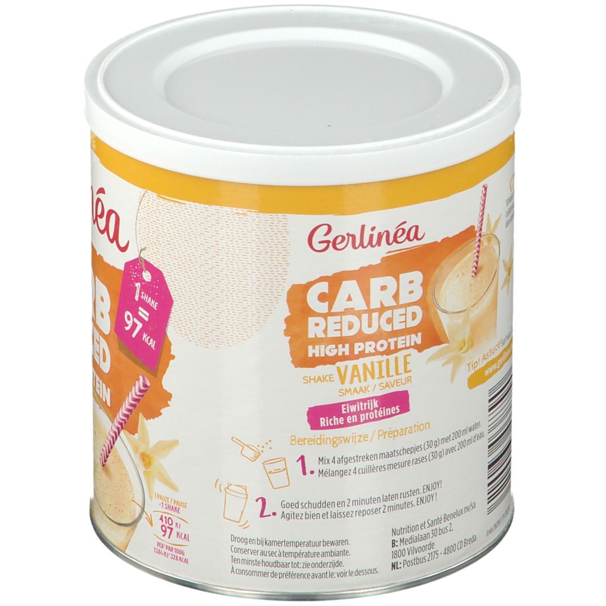 Gerlinéa Carb Reduced HighProtein Shaked Iced Coffee (café glacé)