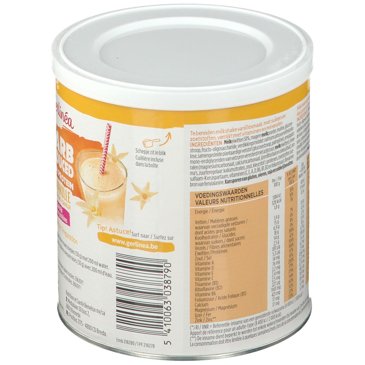 Gerlinéa Carb Reduced HighProtein Shaked Iced Coffee (café glacé)