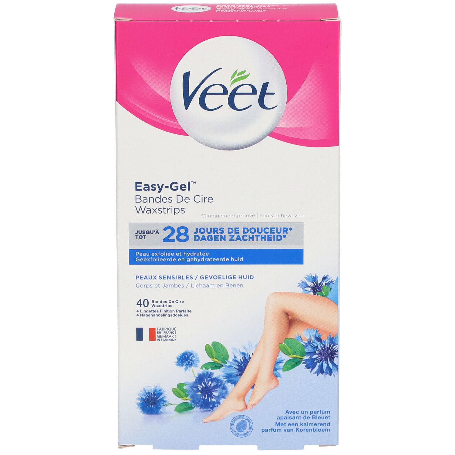 Veet Minima™ Easy-Gel™ Kaltwachsstreifen Körper & Beine - Empfindliche Haut