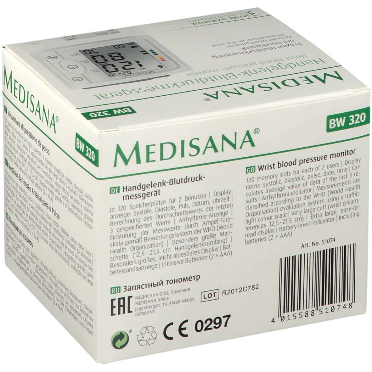 Medisana Handgelenk-Blutdruckmessgerät BW 320