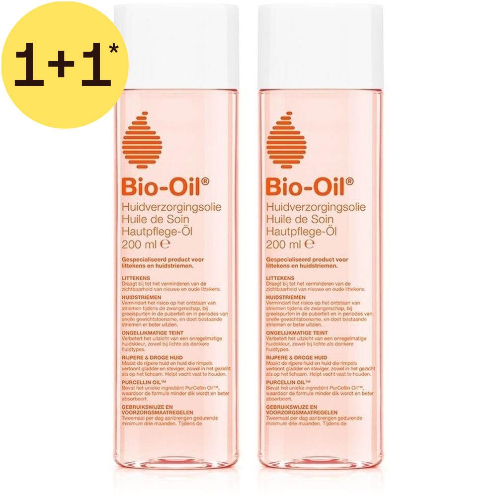 Zwei Flaschen Bio-Oil Hautpflegeöl, 200ml. Spezialpflege für Narben und Dehnungsstreifen.