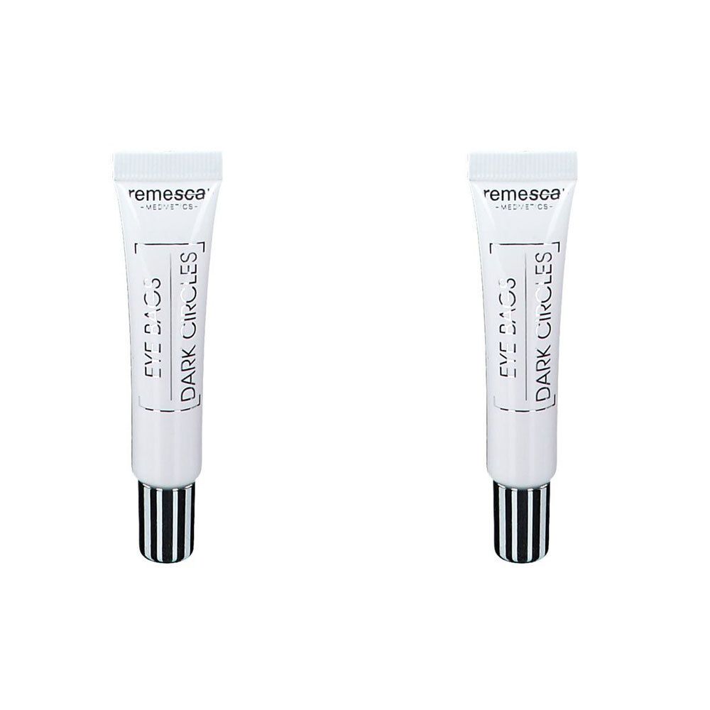 Deux tubes blancs avec rayures noires. Inscription: EYE BAGS DARK CIRCLES.
