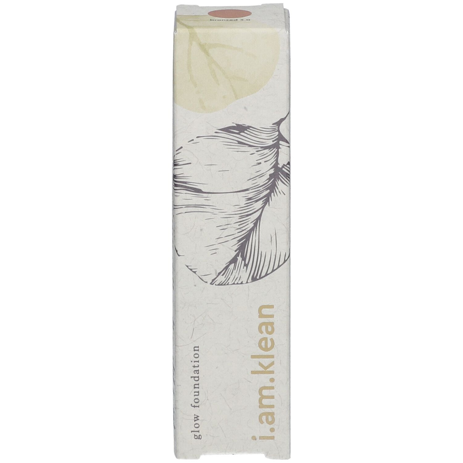 Emballage du fond de teint. Inscription : i.am.klean glow foundation.