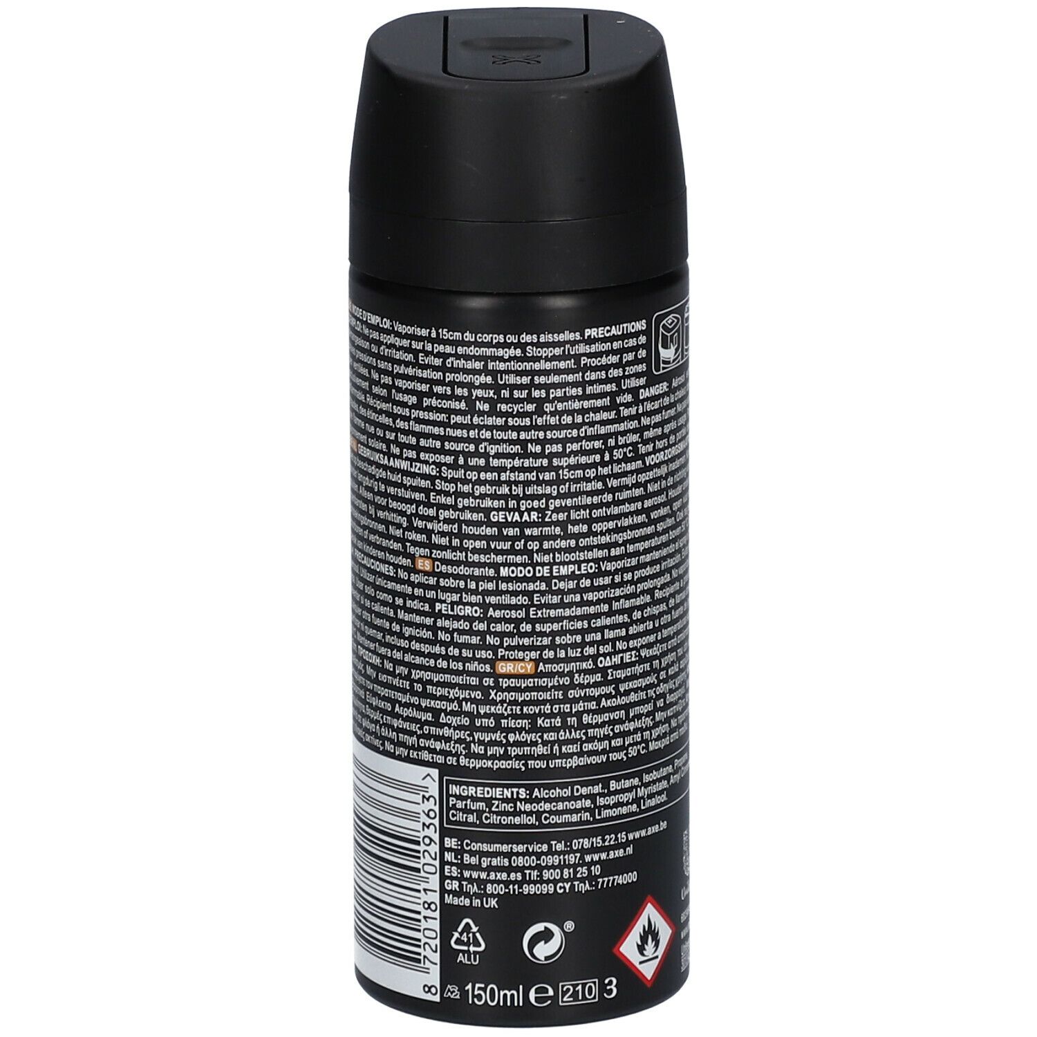 AXE DARK TEMPTATION DÉODORANT BODYSPRAY 48H DE FRAÎCHEUR