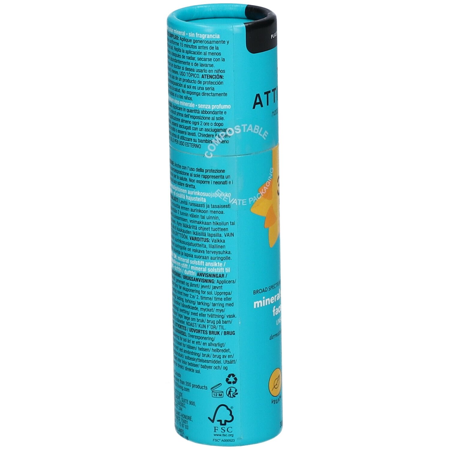 ATTITUDE Sonnenschutzstick Gesicht für Kinder LSF 30