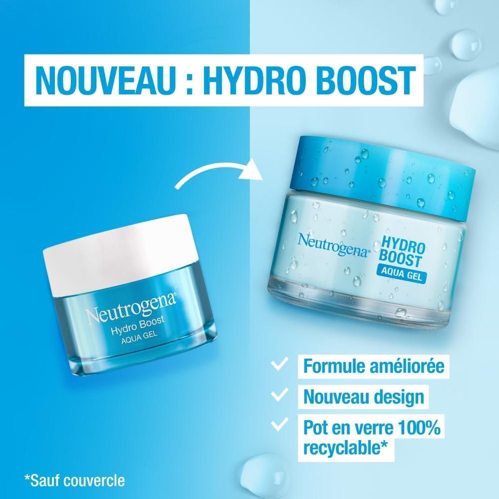 Comparaison des anciens et nouveaux designs de Neutrogena Hydro Boost Aqua Gel.