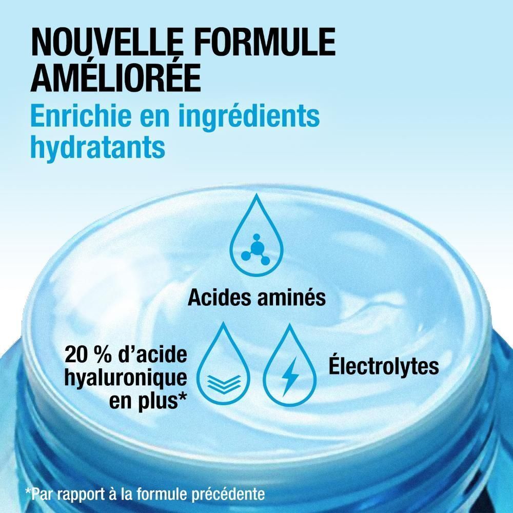 Neutrogena Hydro Boost Aqua Gel avec formule améliorée et ingrédients.