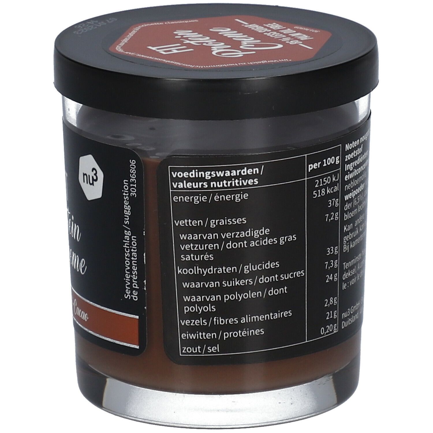 nu3 Fit Protein Brotaufstrich Kakao-Haselnuss