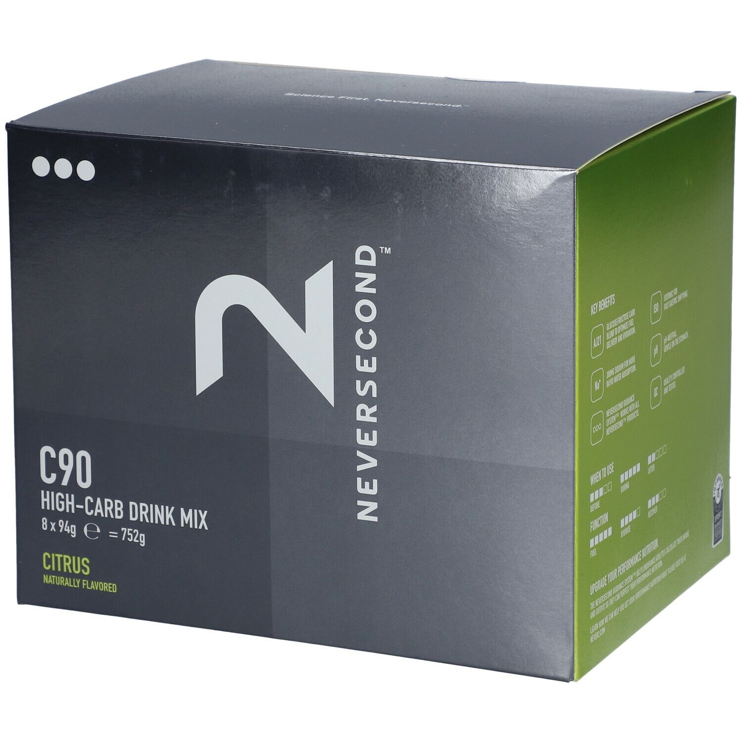 Neversecond™ C90 High-Carb Drink Mix Citron 8x94 g boisson