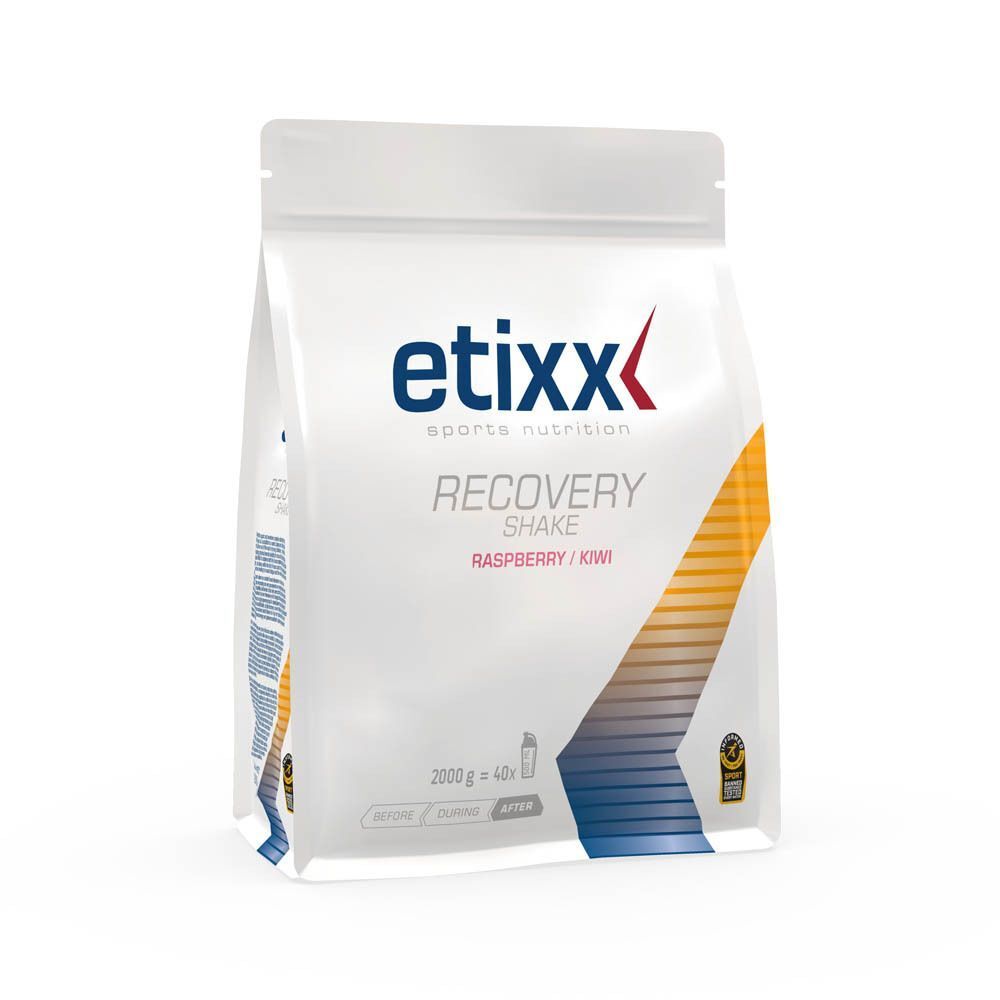 Ein Beutel Etixx Recovery Shake Himbeer/Kiwi, 2000g.