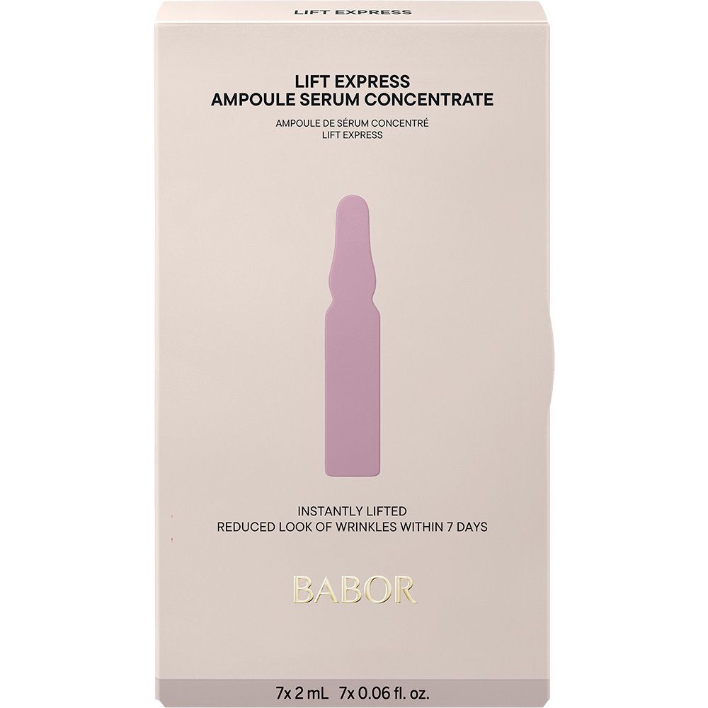 Babor Lift Express Ampullen-Verpackung: Seitenansicht mit Text.