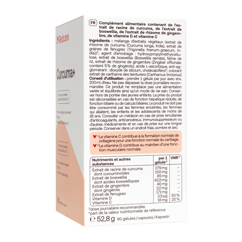 Dos de l'emballage. Texte: ingrédients, valeurs nutritionnelles, conseils d'utilisation, avertissements.