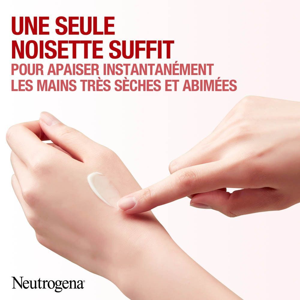Crème mains Neutrogena, enrichie en glycérine, apaise, nourrit et protège.