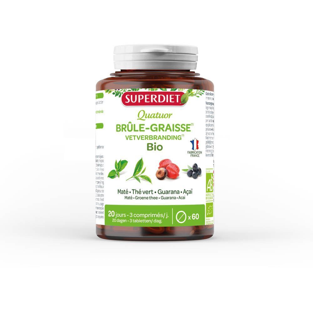 Flacon SUPER DIET Quatuor Brûle-Graisse Bio de 60 gélules.