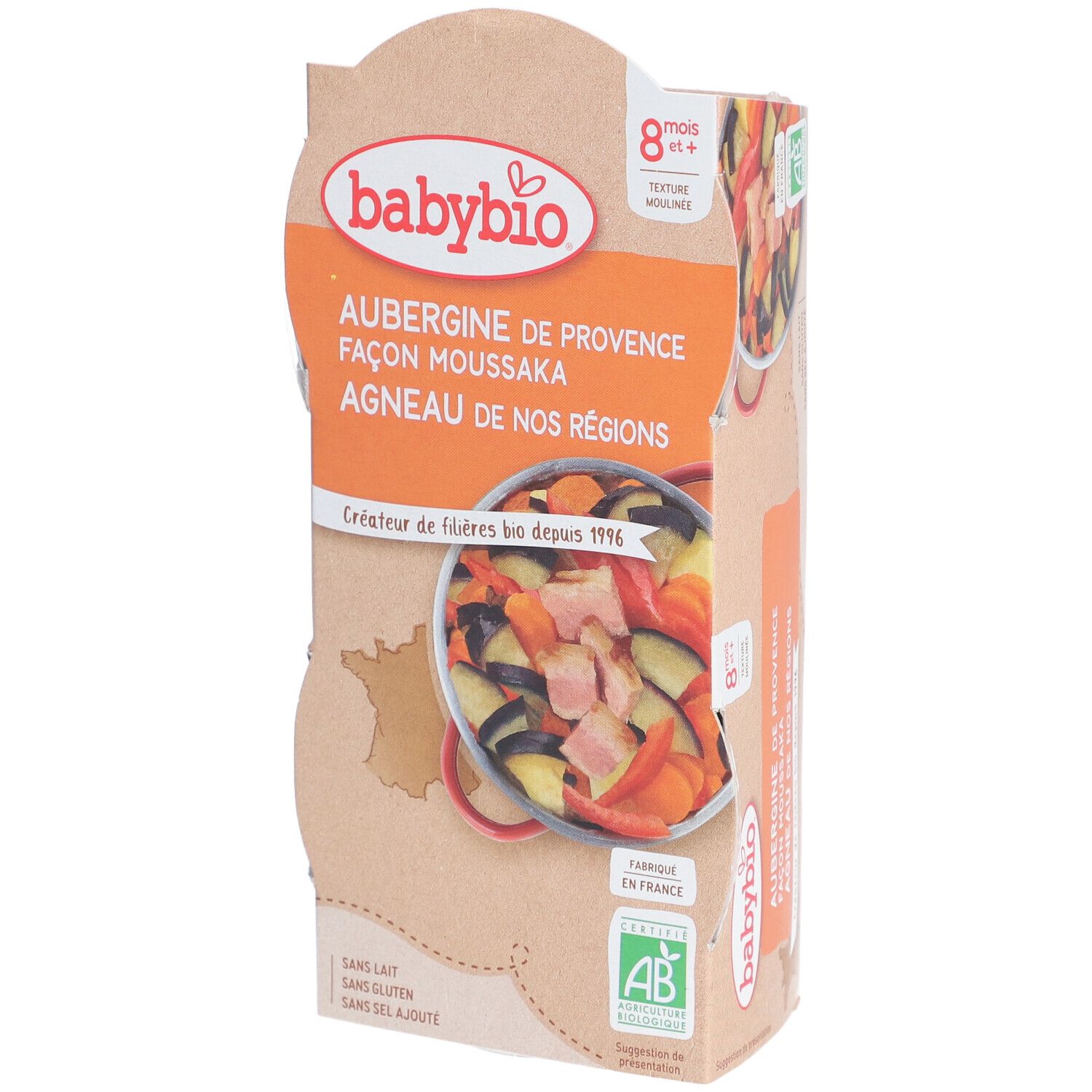 Babybio® Aubergine aus der Provence Façon Moussaka - Lamm aus Frankreich