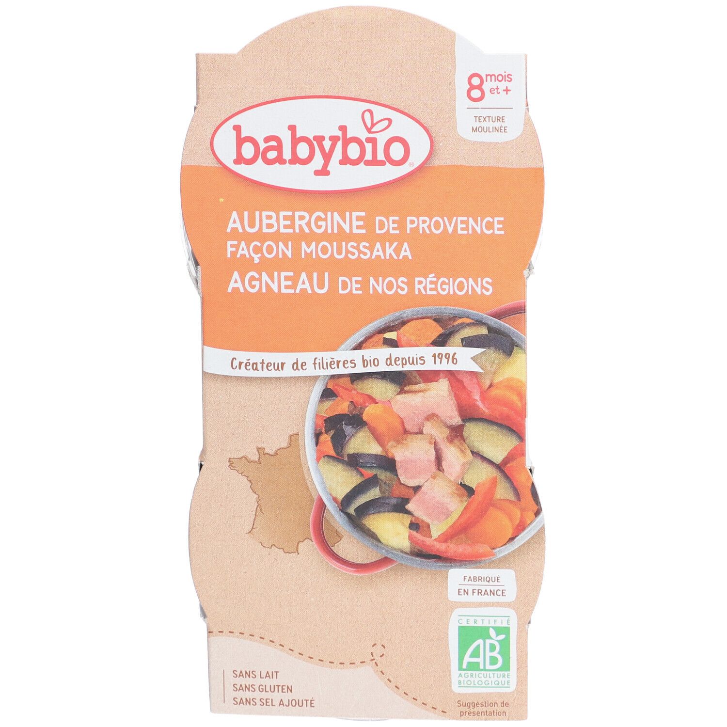 Babybio® Aubergine aus der Provence Façon Moussaka - Lamm aus Frankreich