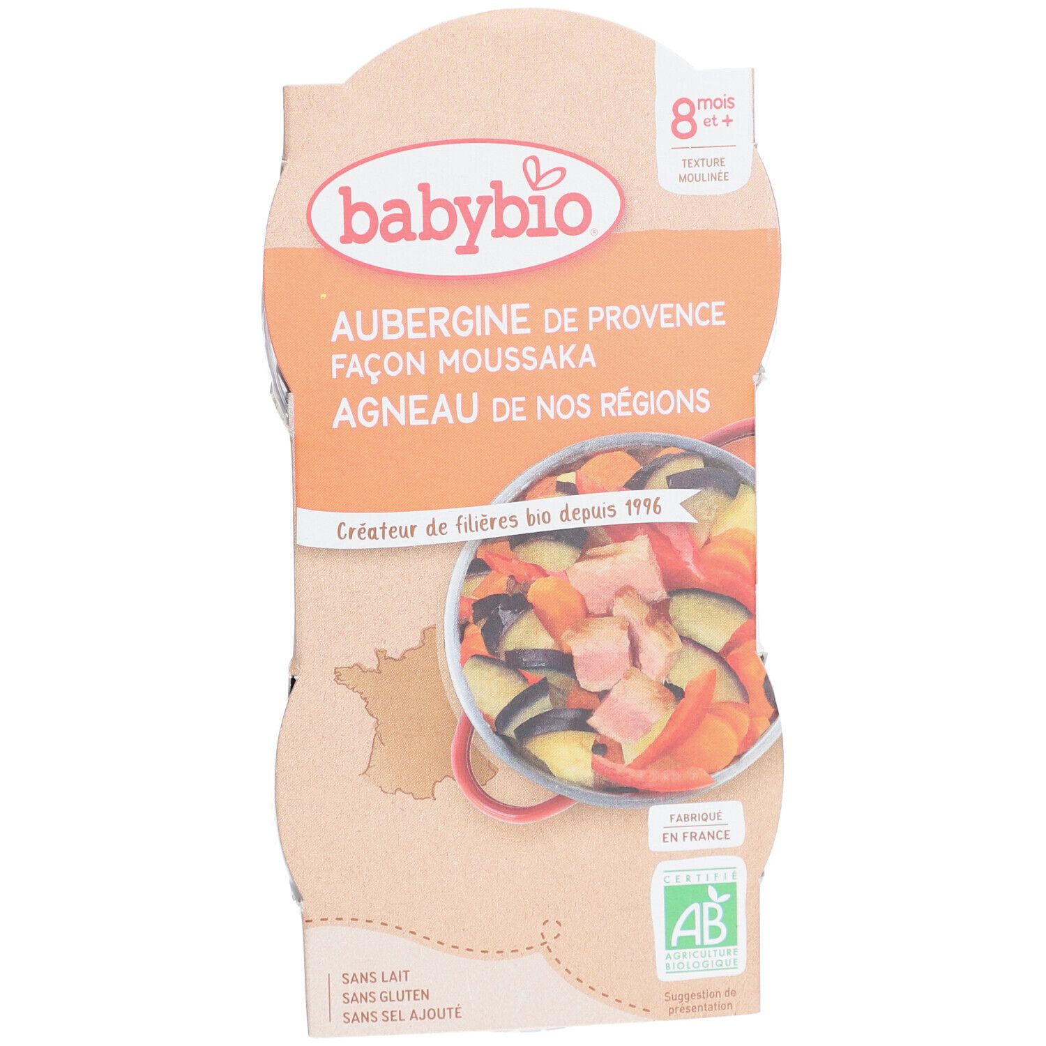 Babybio® Aubergine aus der Provence Façon Moussaka - Lamm aus Frankreich