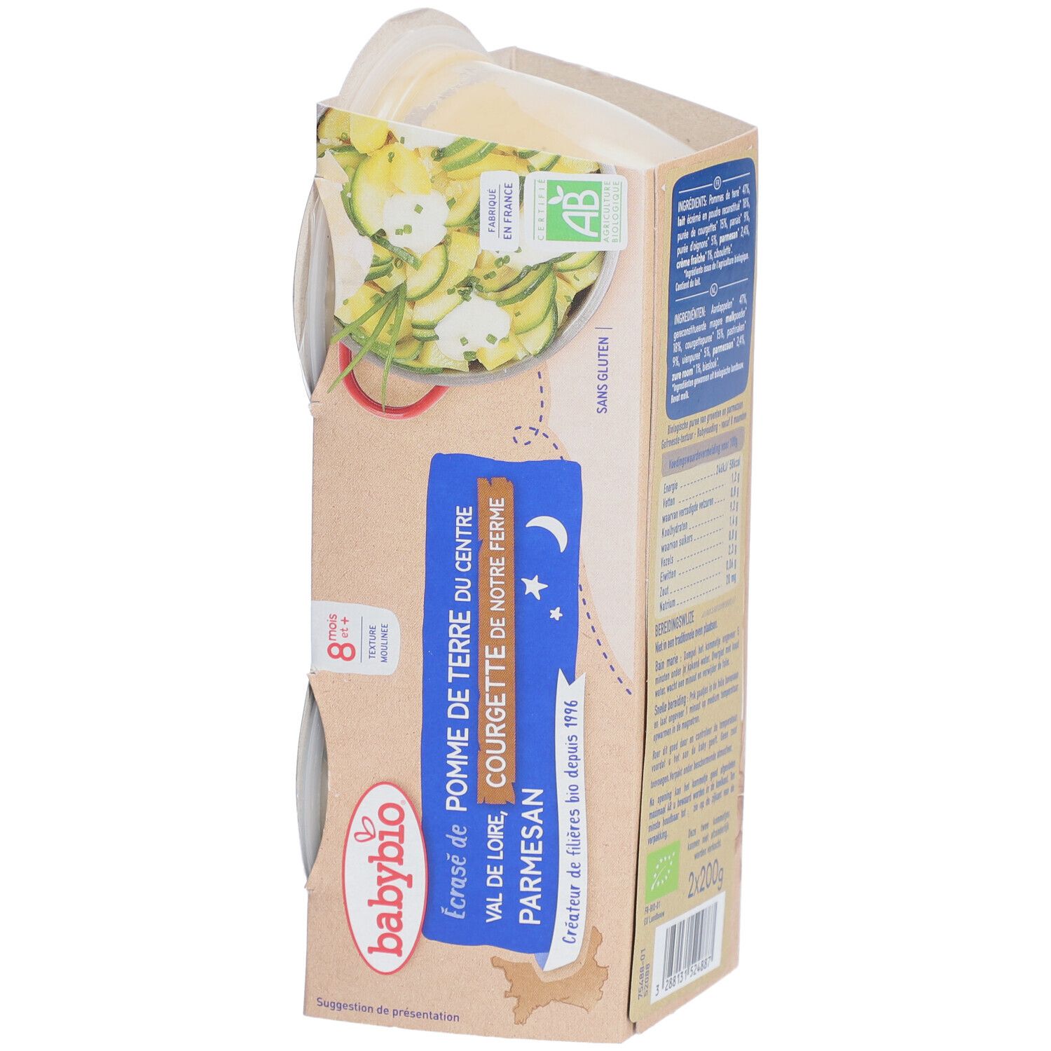 Babybio® Kartoffelpüree aus Centre-Val de Loire Zucchini von unserer Farm & Parmesan