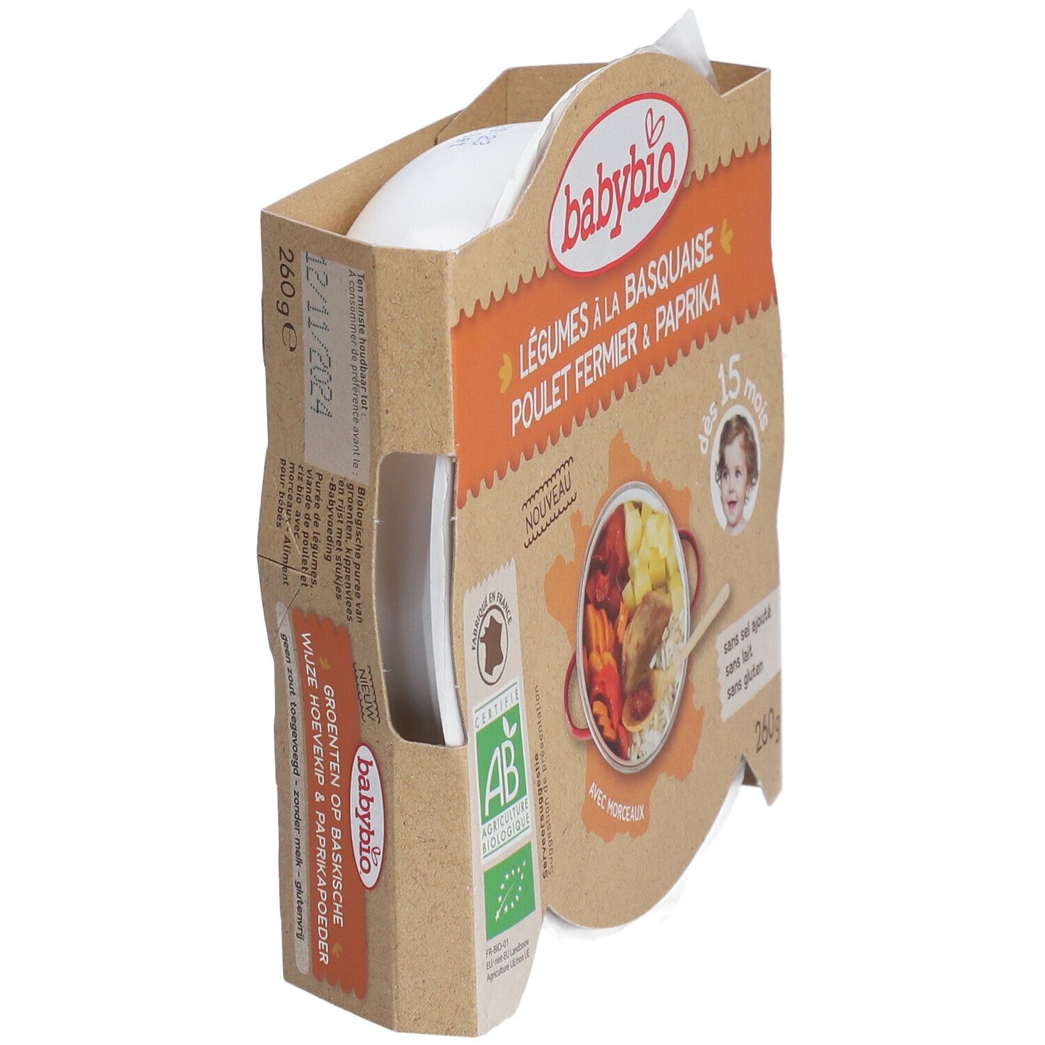 Babybio® Gemüse à la Basquaise, Poulet Fermier du Poitou mit Paprika